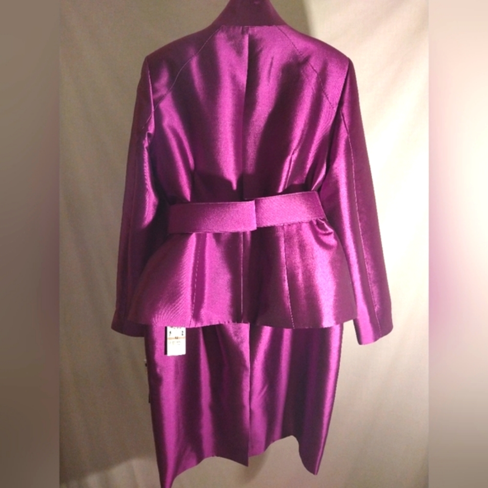 ANNE KLEIN NEW YORK NEW YORK 'IMPERIAL PURPLE' SKIRT SUIT 12 USA NWT - Picture 2 of 11